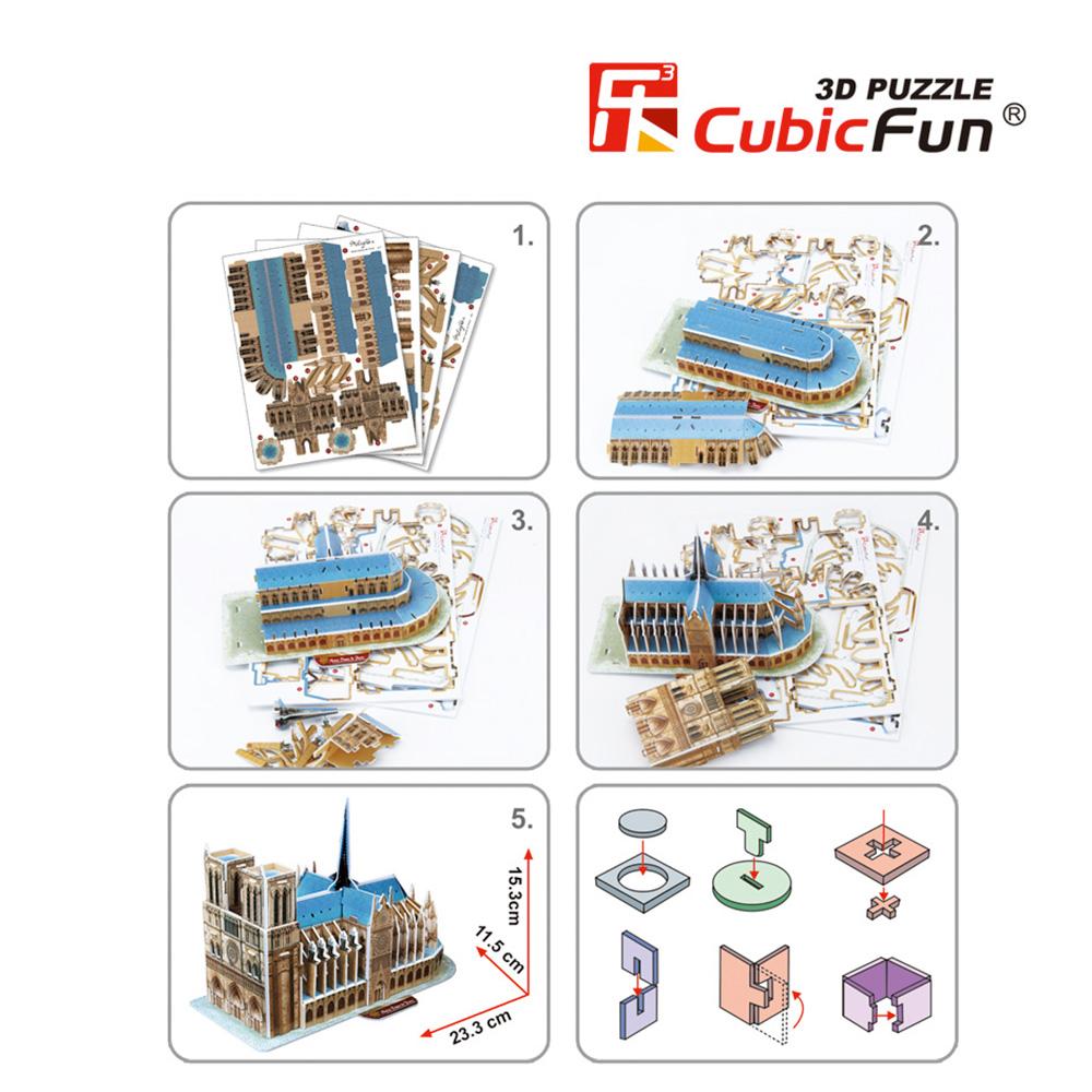 Cubic Fun 3D 40 Parça Puzzle Notre Dame Kilisesi - Fransa