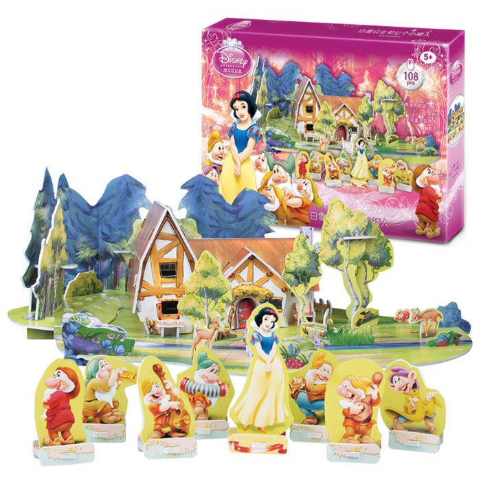 Cubic Fun 3D 108 Parça Puzzle Pamuk Prenses -Yedi Cüceler