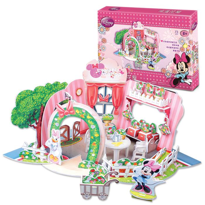 Cubic Fun 3D 73 parça Puzzle Minnie’nin Çiçekci Dükkanı