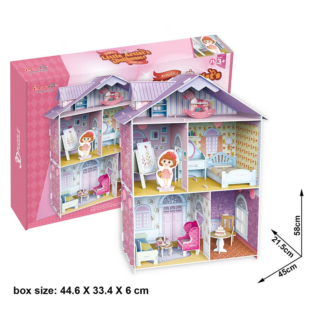 Cubic Fun 3D 60 Parça Çocuk Puzzle Küçük Artistin Evi