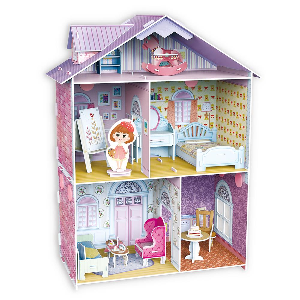 Cubic Fun 3D 60 Parça Çocuk Puzzle Küçük Artistin Evi