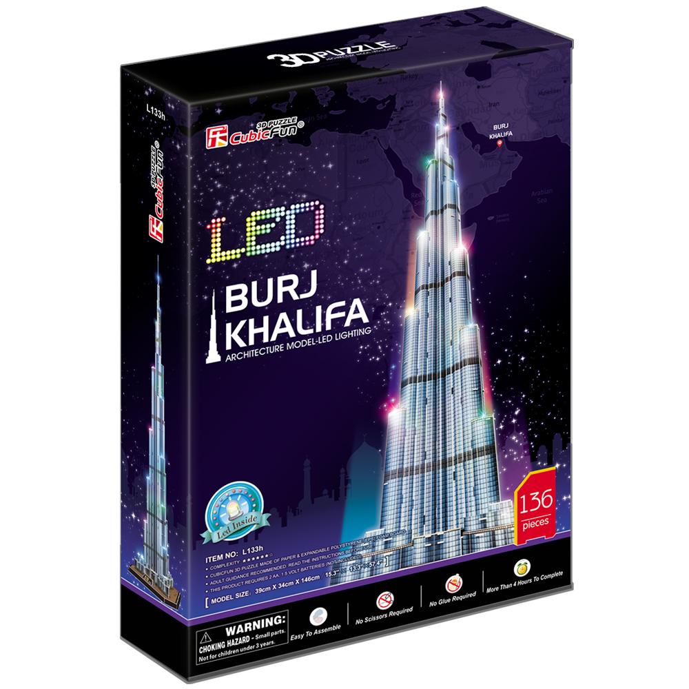 Cubic Fun 3D 136 Parça Led Puzzle Burç Halife Binası - Dubai (Led