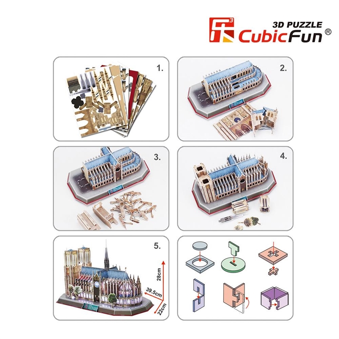 Cubic Fun 3D 149 Parça Led Puzzle Notre Dame Kilisesi - Fransa(Le