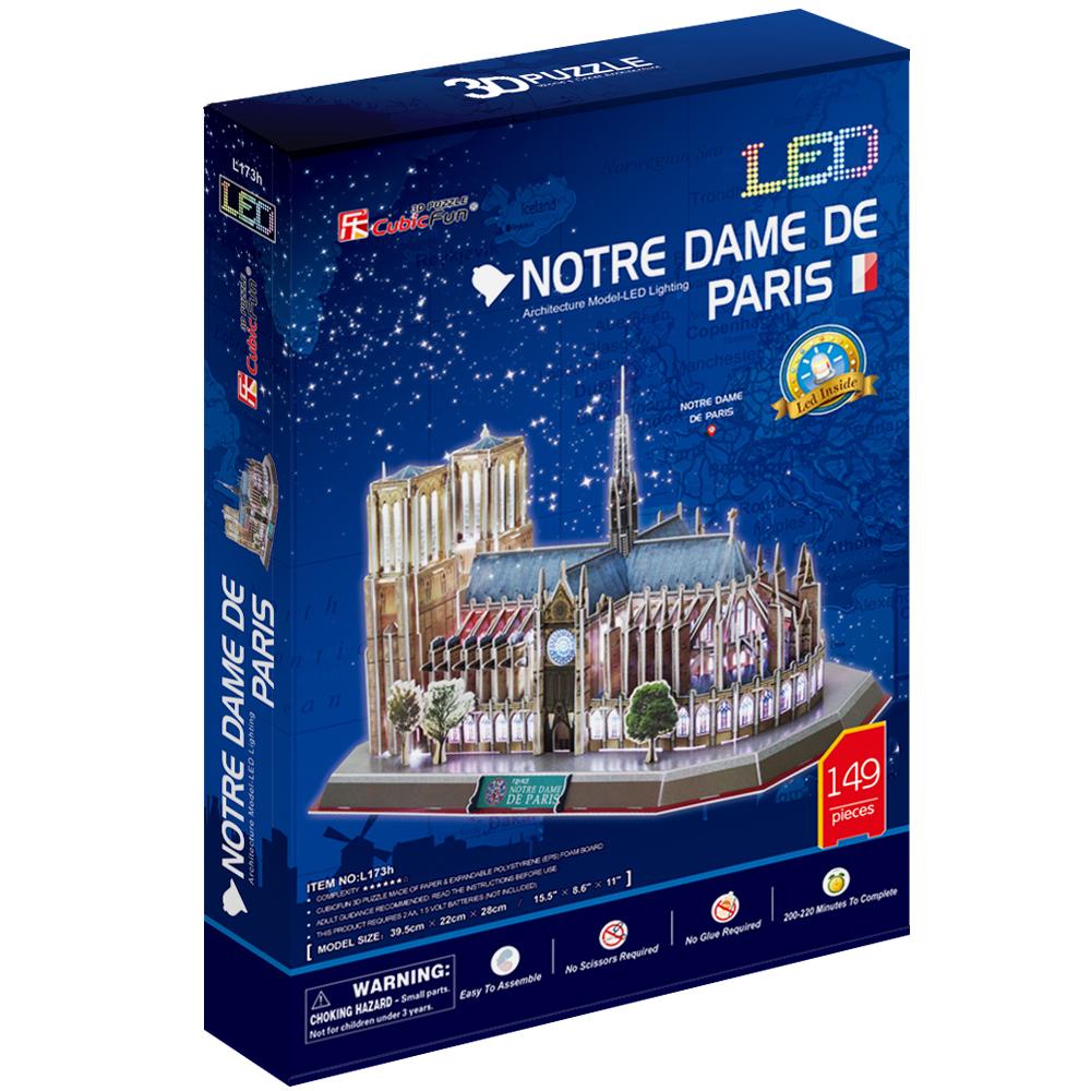 Cubic Fun 3D 149 Parça Led Puzzle Notre Dame Kilisesi - Fransa(Le