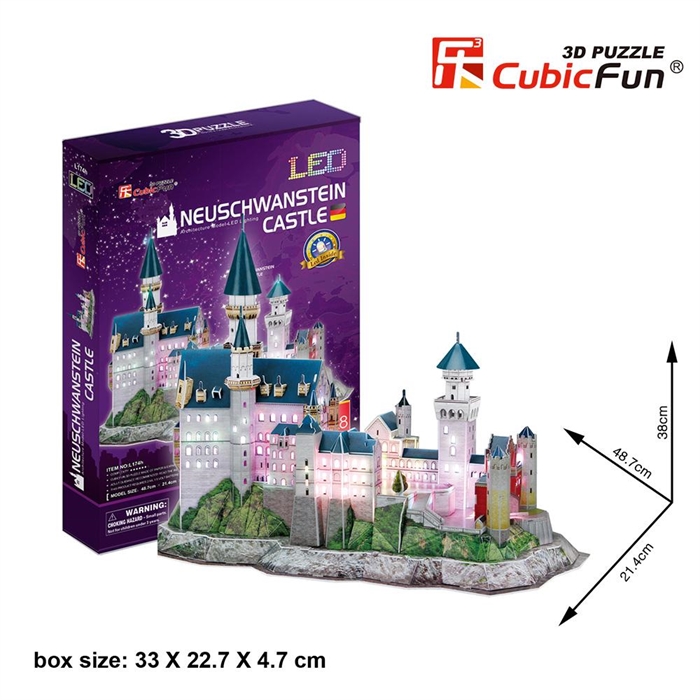 Cubic Fun 3D 128 Parça Puzzle Neuschwanstein Kalesi - Almanya (Le