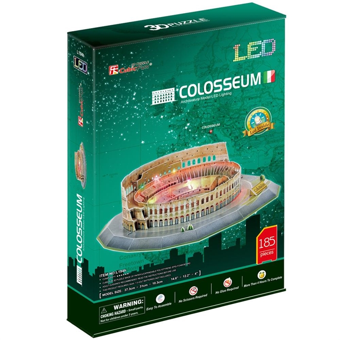 Cubic Fun 3D 185 Parça Puzzle Colosseum Arena - İtalya (Led Işıkl