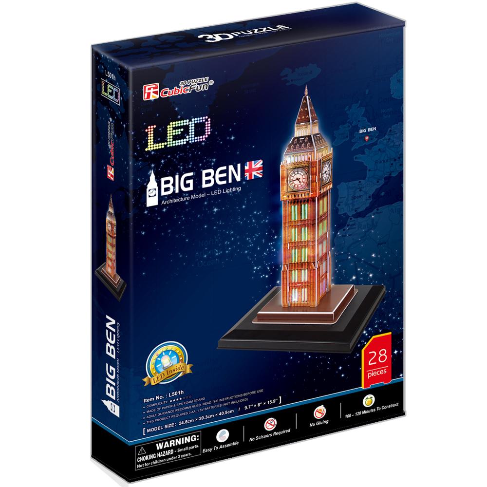 Cubic Fun 3D 28 Parça Puzzle Big Ben Saat Kulesi - İngiltere(Led