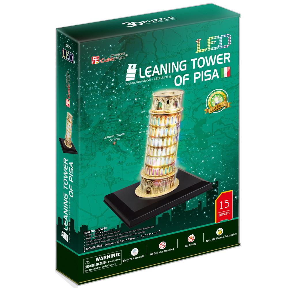 Cubic Fun 3D 15 Parça Led Puzzle Pisa Kulesi - İtalya (Led Işıklı