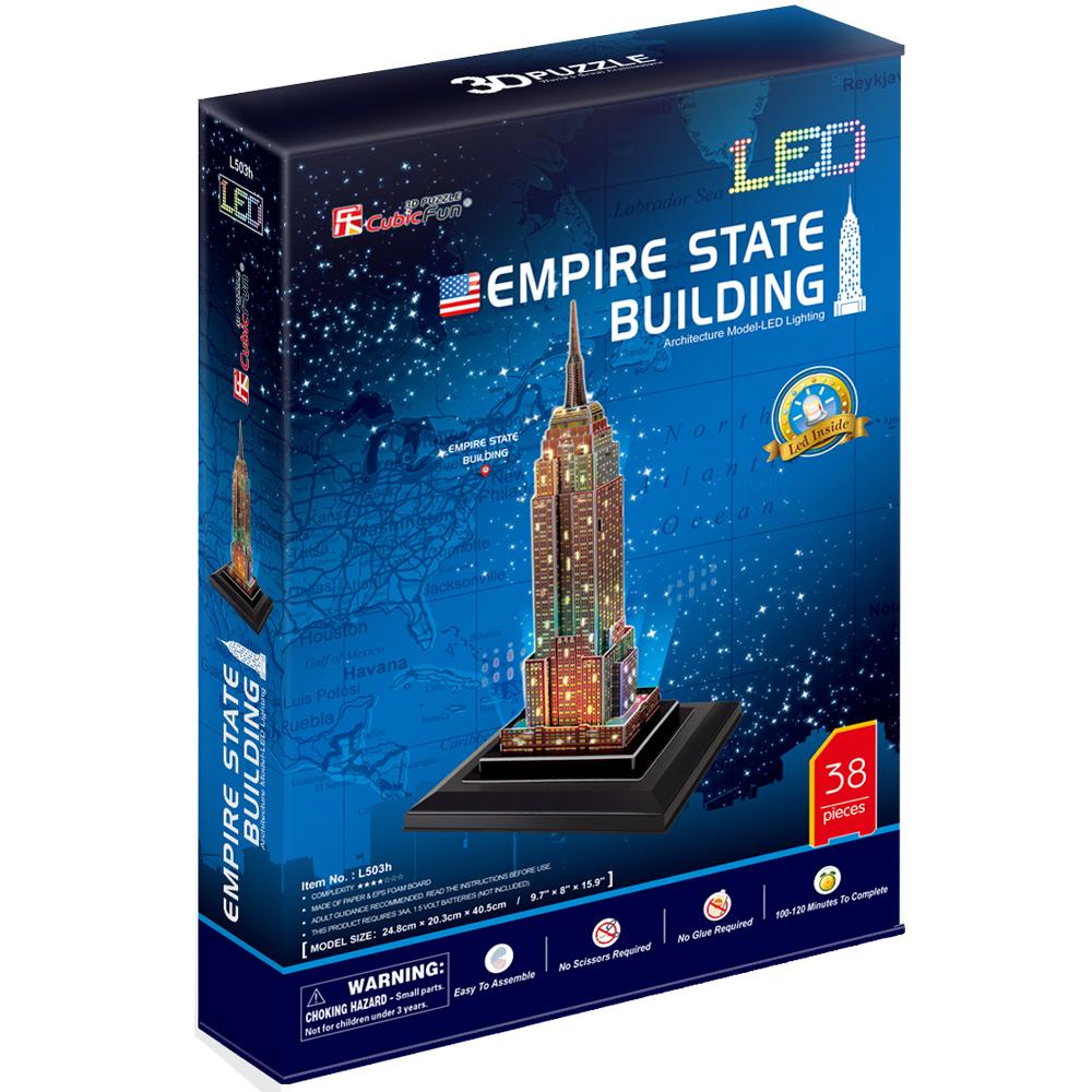 Cubic Fun 3D 38 Parça Puzzle Empire State Binası  ABD Led Işıklı