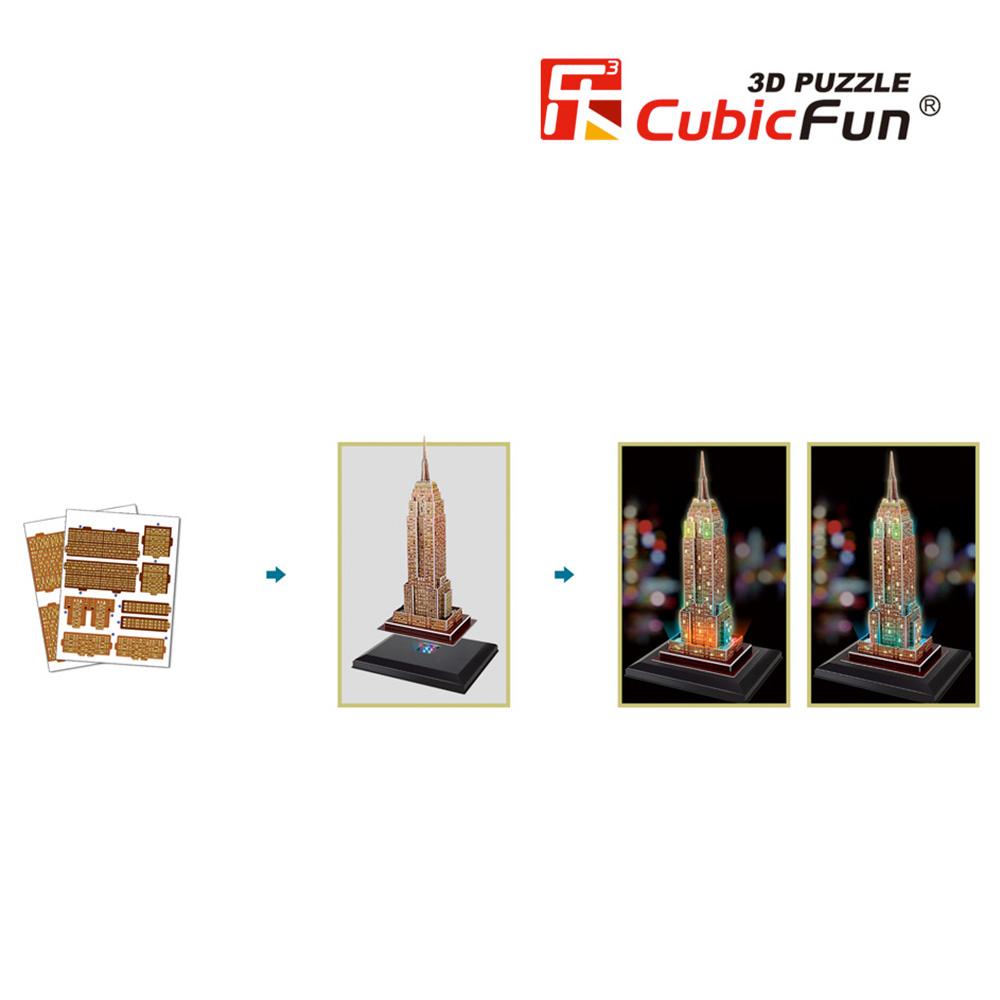 Cubic Fun 3D 38 Parça Puzzle Empire State Binası  ABD Led Işıklı