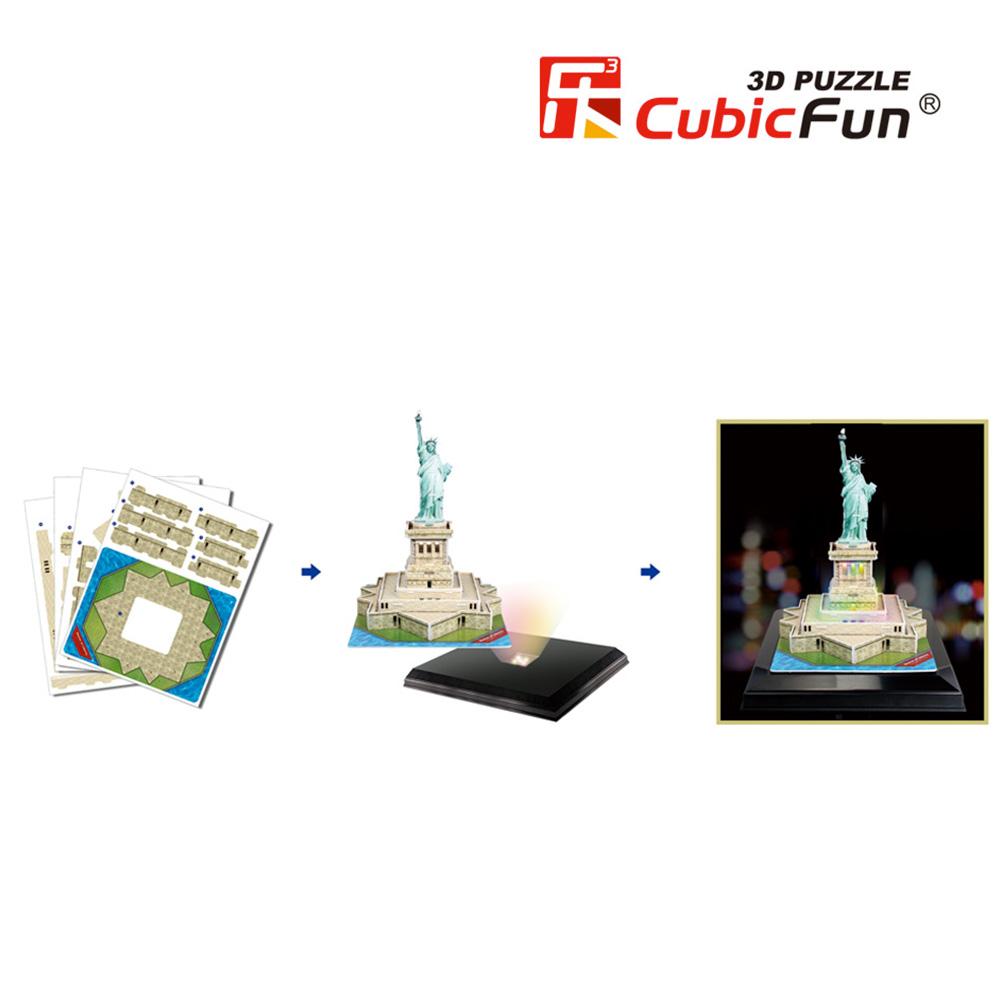 Cubic Fun 3D 37 Parça Puzzle Özgürlük Anıtı - ABD (Led Işıklı)