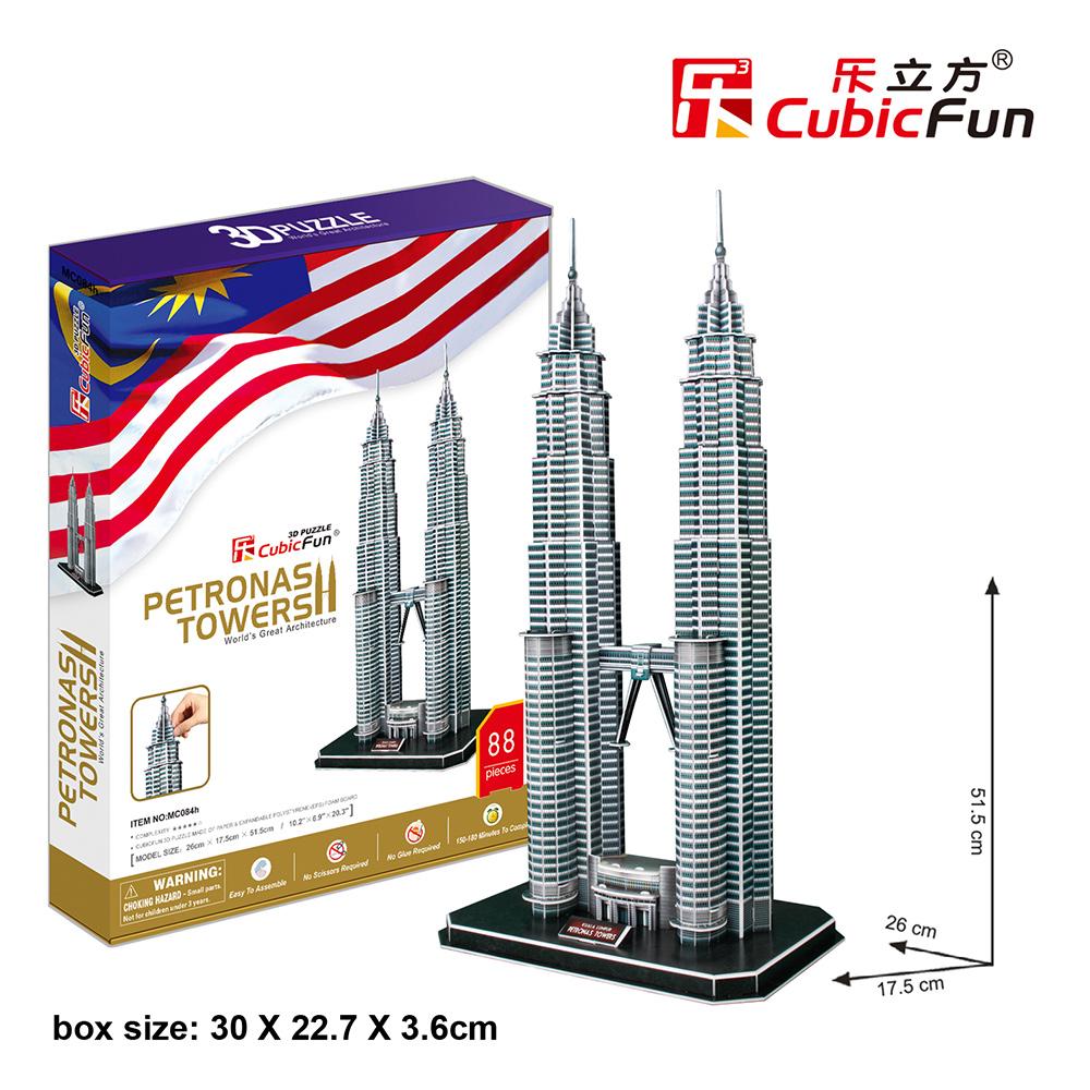 Cubic Fun 3D 86 Parça Puzzle Petronas Kuleleri - Malezya