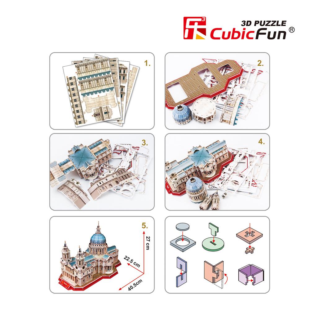 Cubic Fun 3D 107 Parça Puzzle Aziz Paul Katedrali - İngiltere