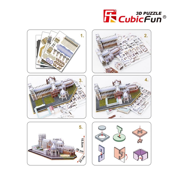 Cubic Fun 3D 145 Parça Puzzle Westminster Manastırı - İngiltere