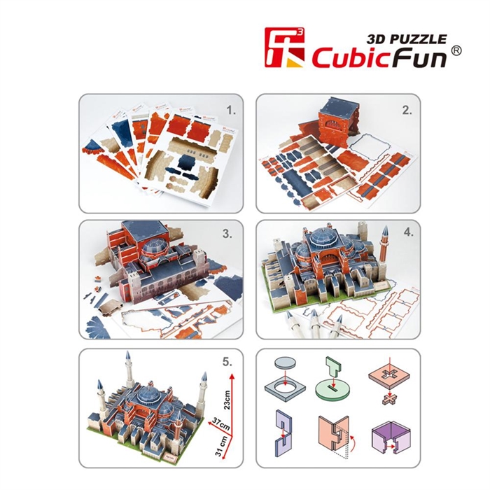 Cubic Fun 3D 225 Parça Puzzle Ayasofya | Loco Poco Oyuncak