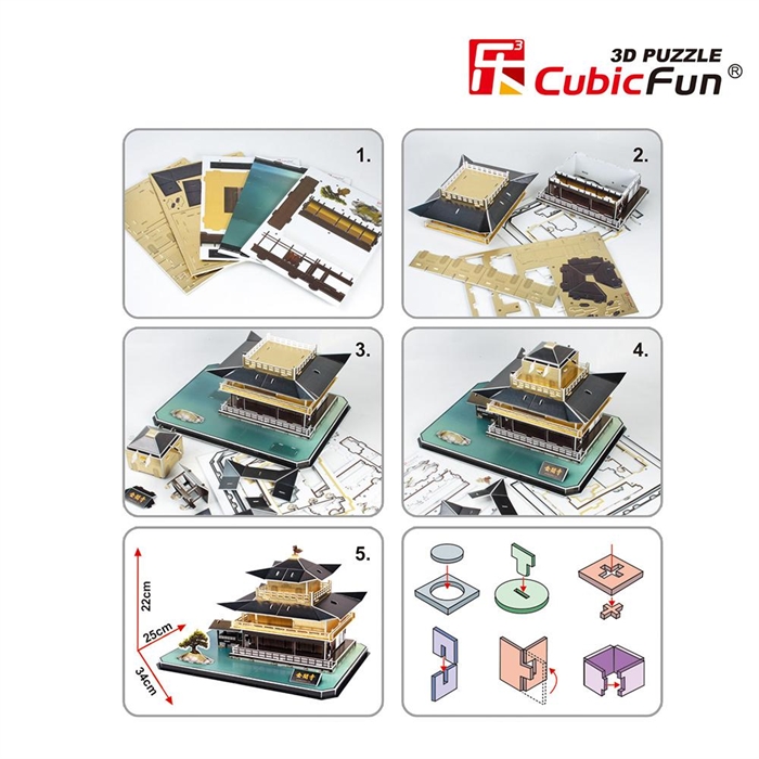Cubic Fun 3D 56 Parça Puzzle Kinkakuci Tapınağı - Japonya