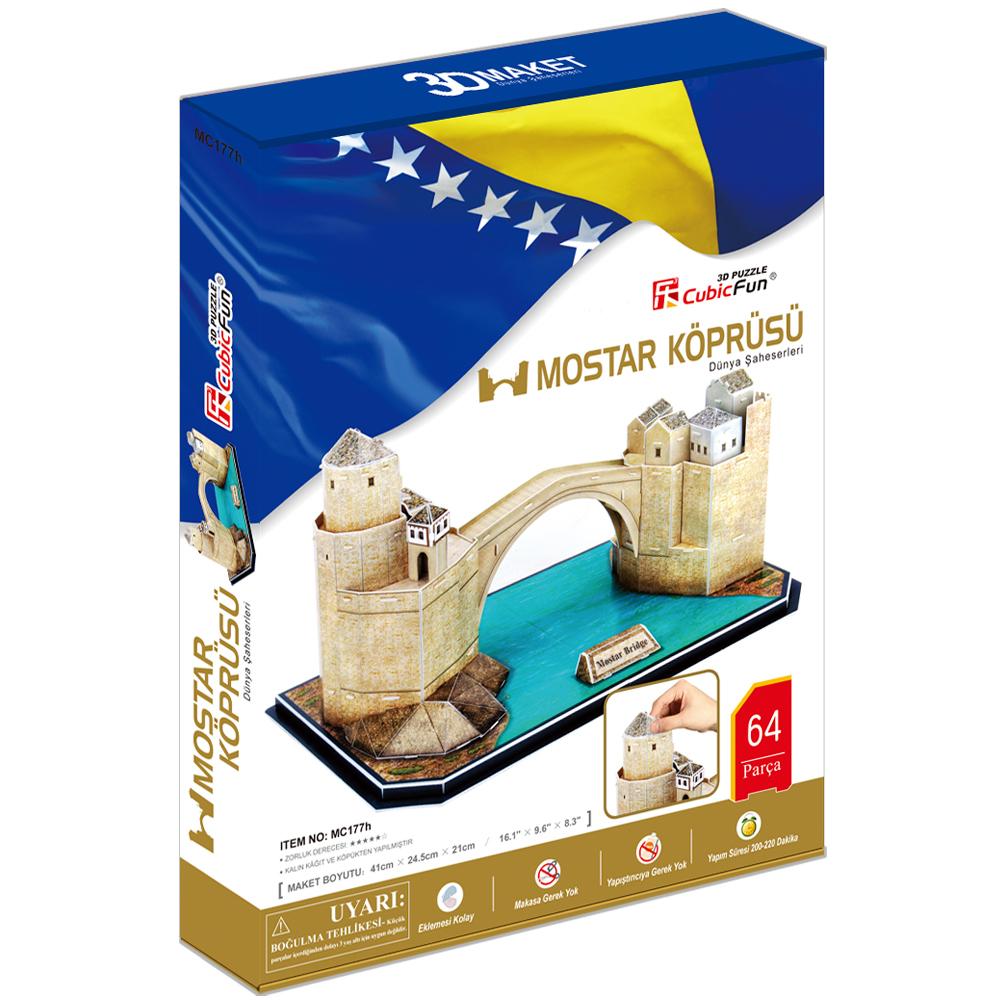 Cubic Fun 3D 64 Parça Puzzle Mostar Köprüsü - Bosna Hersek