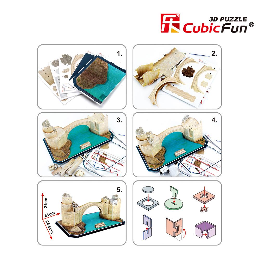 Cubic Fun 3D 64 Parça Puzzle Mostar Köprüsü - Bosna Hersek