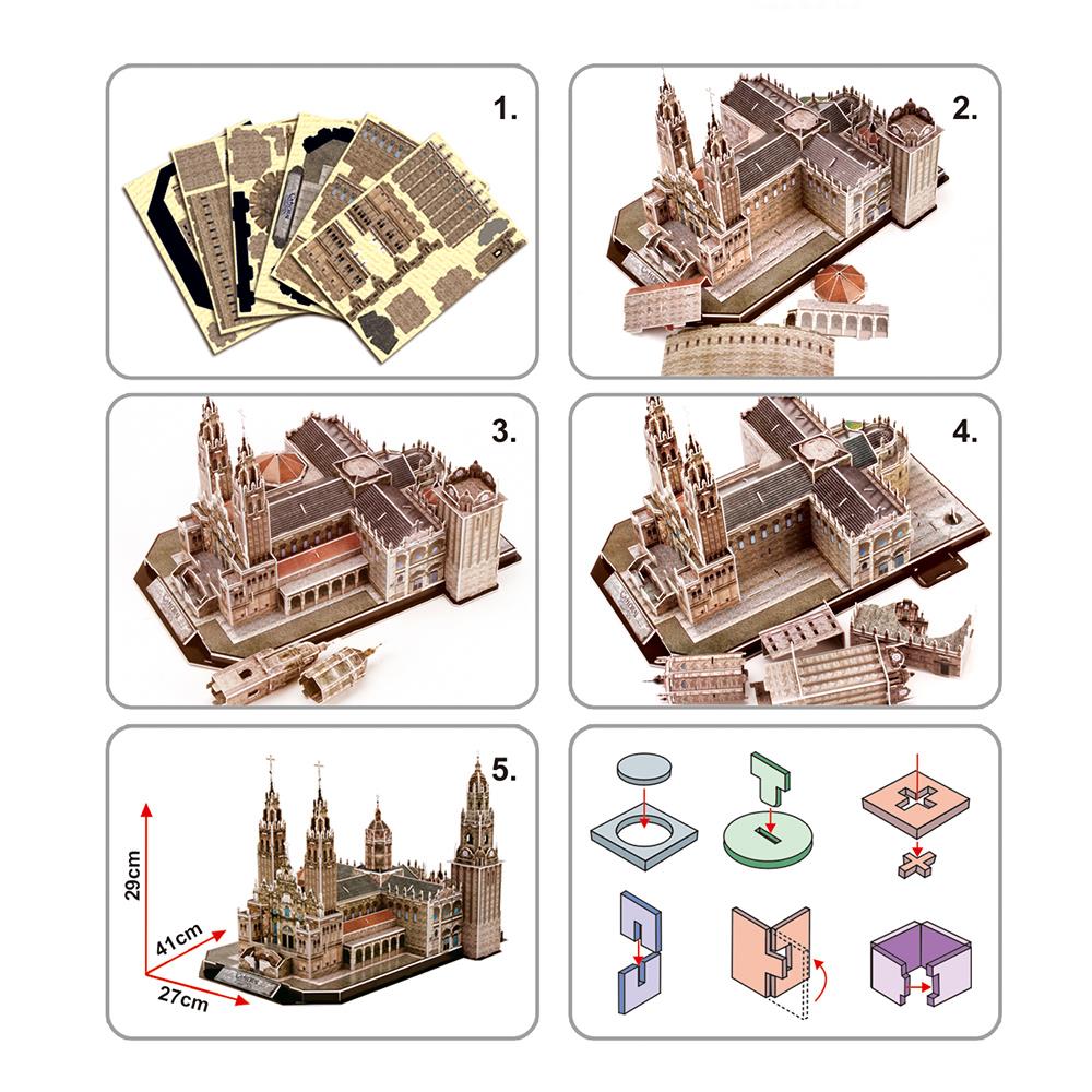 Cubic Fun 3D Puzzle 101 Parça Santiago de Compostela Katedrali -