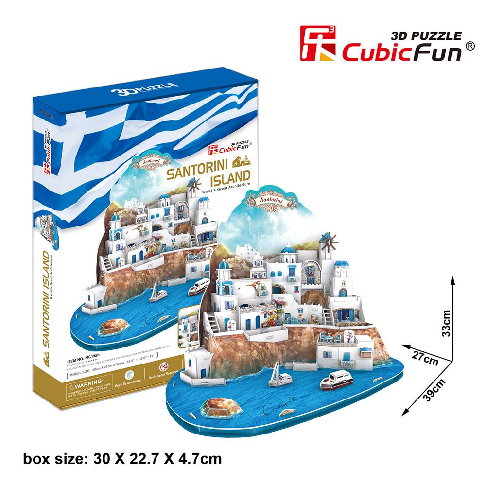 Cubic Fun 3D 129 Parça Puzzle Santorini Island