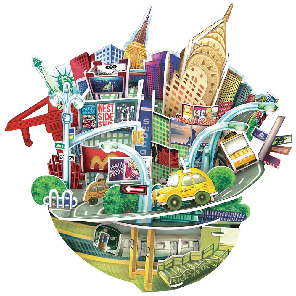 Cubic Fun 3D 55 Parça Puzzle New York Şehir Kompozisyonu