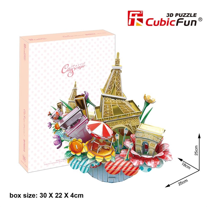 Cubic Fun 3D 74 Parça Puzzle Paris Şehir Kompozisyonu