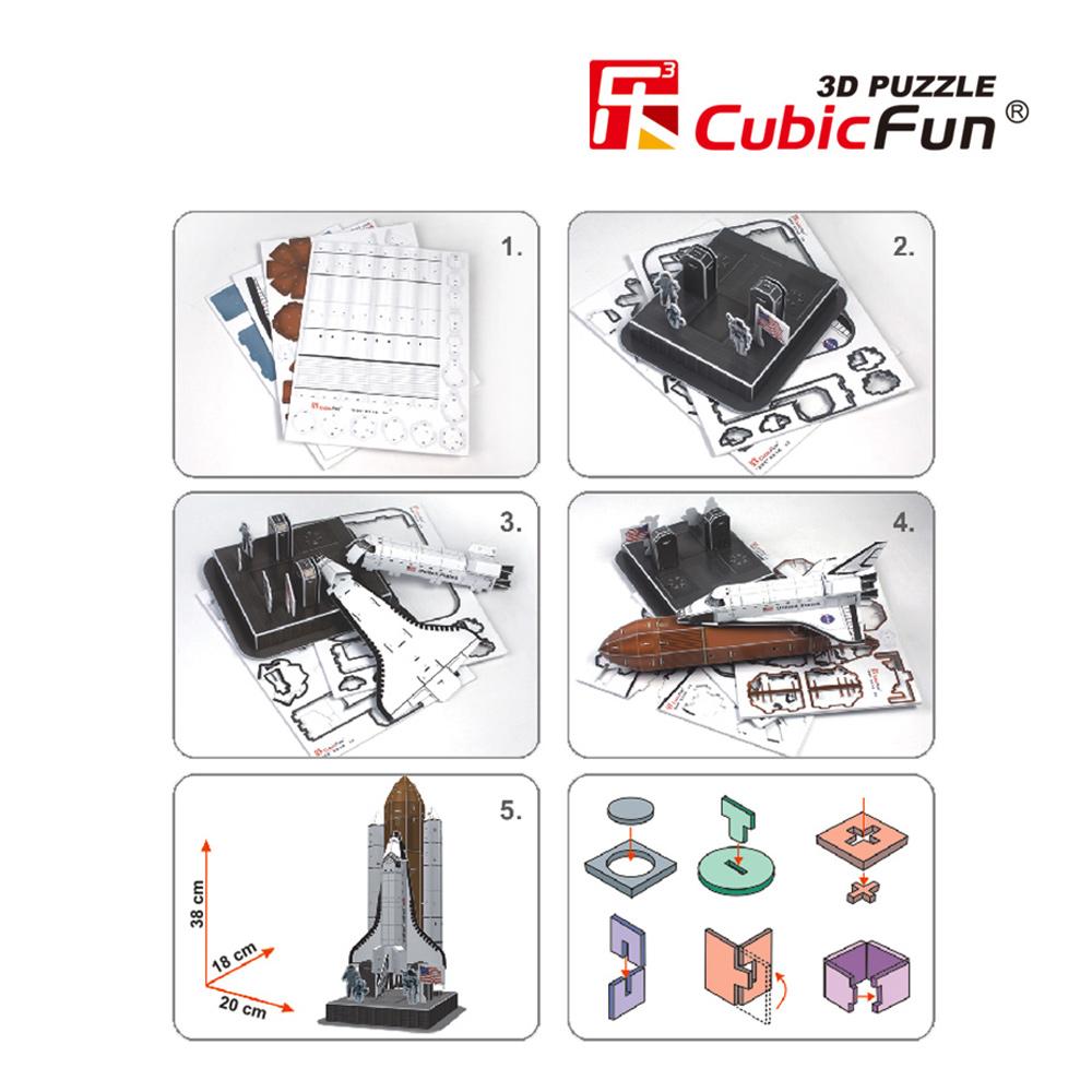 Cubic Fun 3D 87 Parça Puzzle Discovery Uzay Mekiği