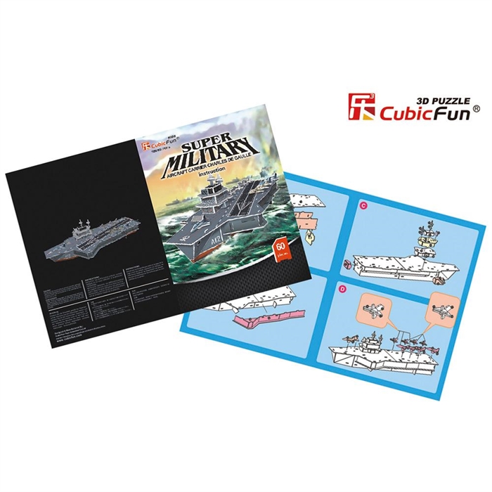 Cubic Fun 3D 60 Parça Puzzle Charles De Gaulle Uçak Gemisi