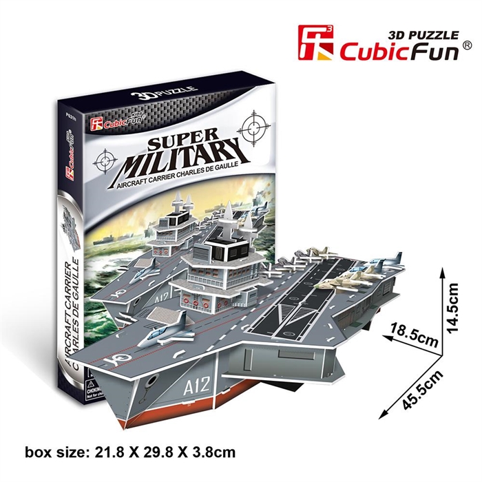 Cubic Fun 3D 60 Parça Puzzle Charles De Gaulle Uçak Gemisi