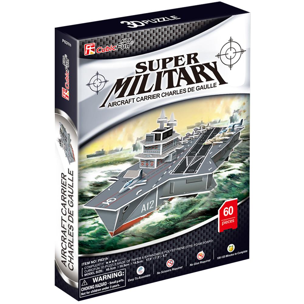 Cubic Fun 3D 60 Parça Puzzle Charles De Gaulle Uçak Gemisi