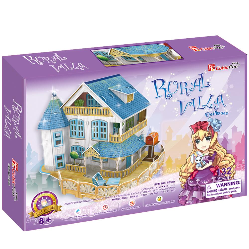 Cubic Fun 3D 132 Parça Led Puzzle Köy Villası