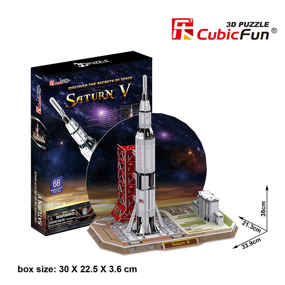 Cubic Fun 3D 68 Parça Puzzle Saturn V Rocket