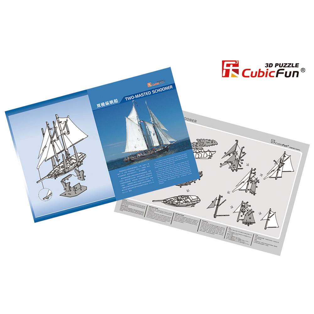 Cubic Fun 3D 81 Parça Puzzle Two-Masted Schooner Yelkenlisi