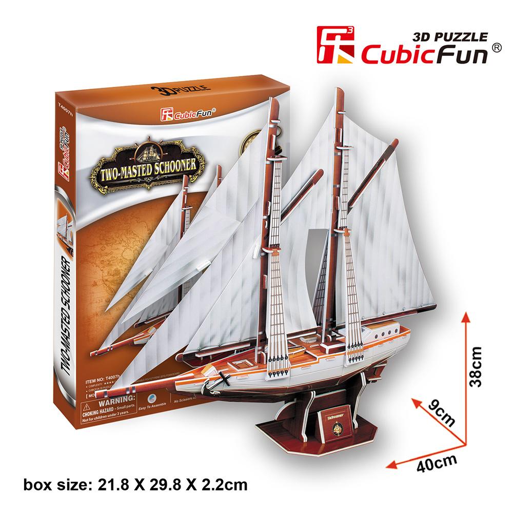 Cubic Fun 3D 81 Parça Puzzle Two-Masted Schooner Yelkenlisi