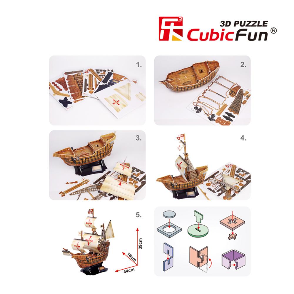Cubic Fun 3D 113 Parça Puzzle Santa Maria Gemisi
