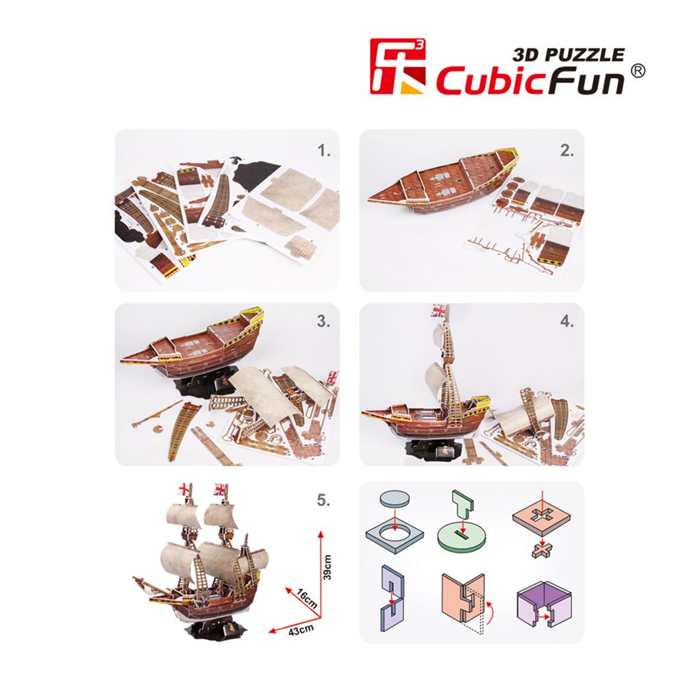 Cubic Fun 3D 111 Parça Puzzle May Flower Gemi