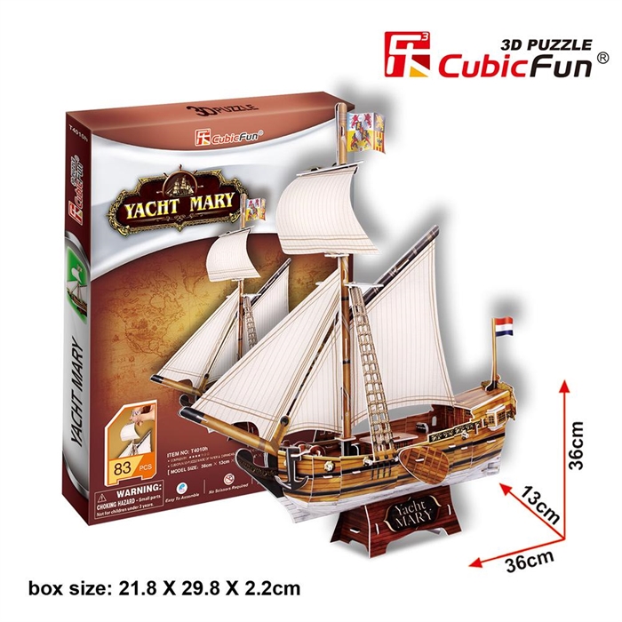 Cubic Fun 3D 83 Parça Puzzle Yacht Mary Gemi