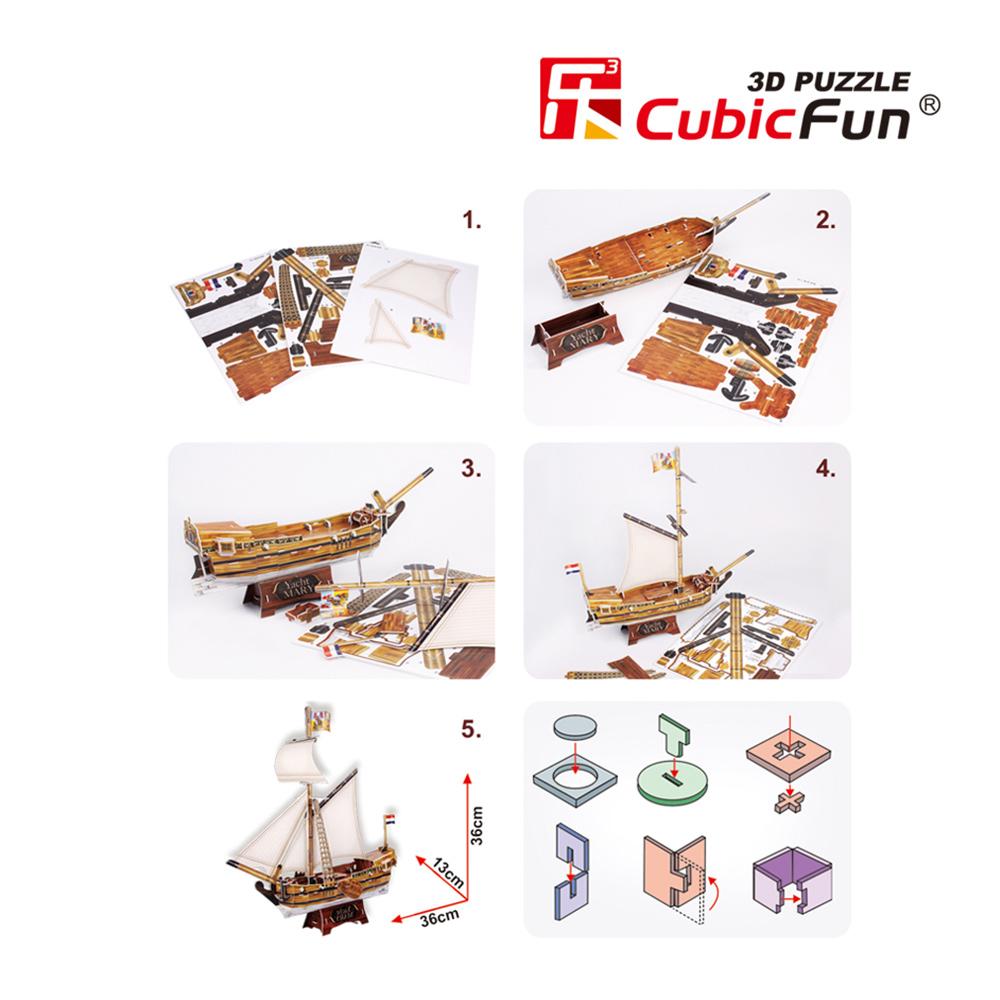 Cubic Fun 3D 83 Parça Puzzle Yacht Mary Gemi