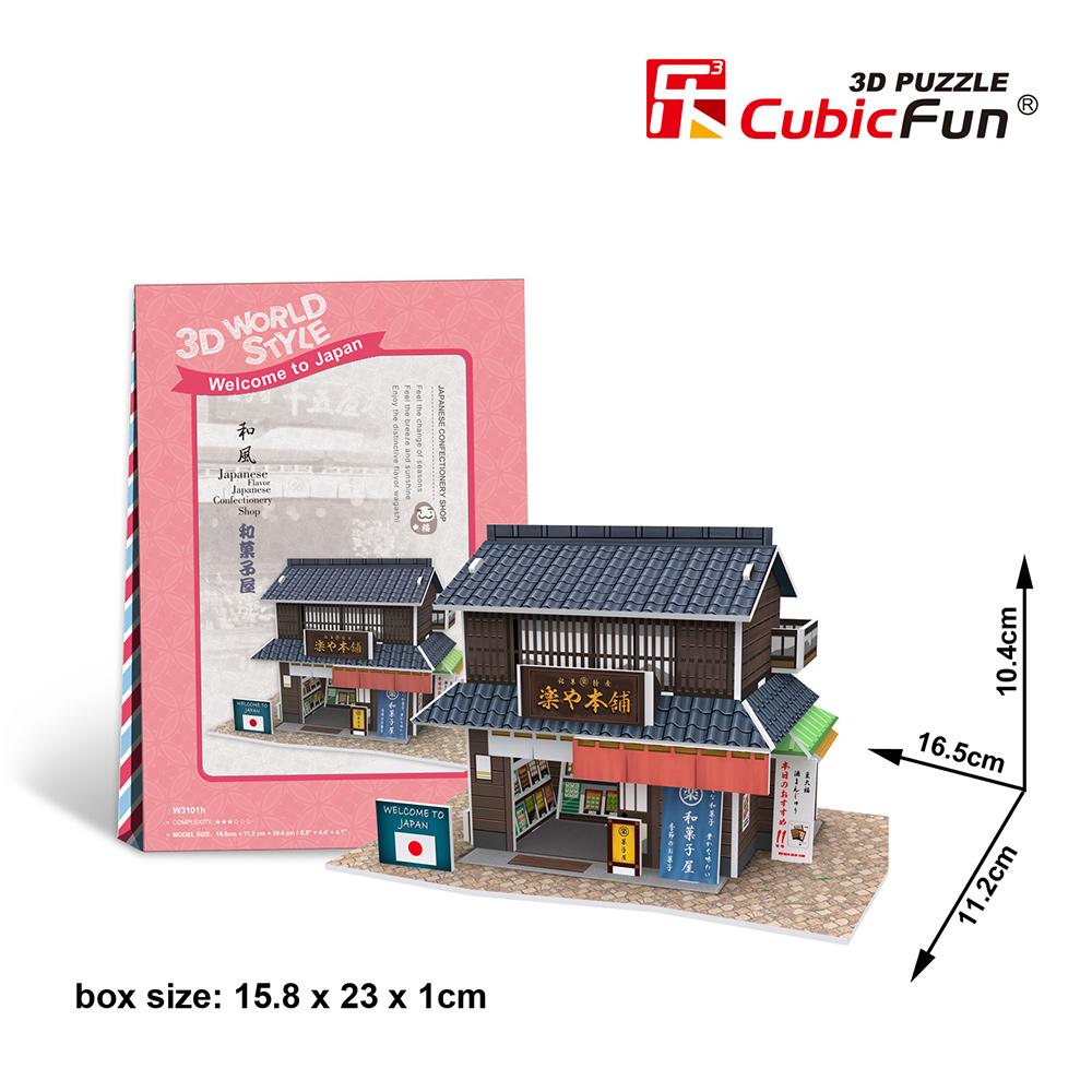 Cubic Fun 3D 24 Parça Puzzle Japon Şekerleme Dükkanı