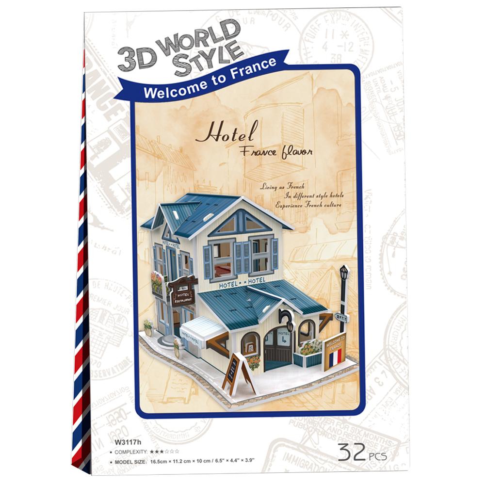 Cubic Fun 3D 32 Parça Puzzle Fransız Hoteli