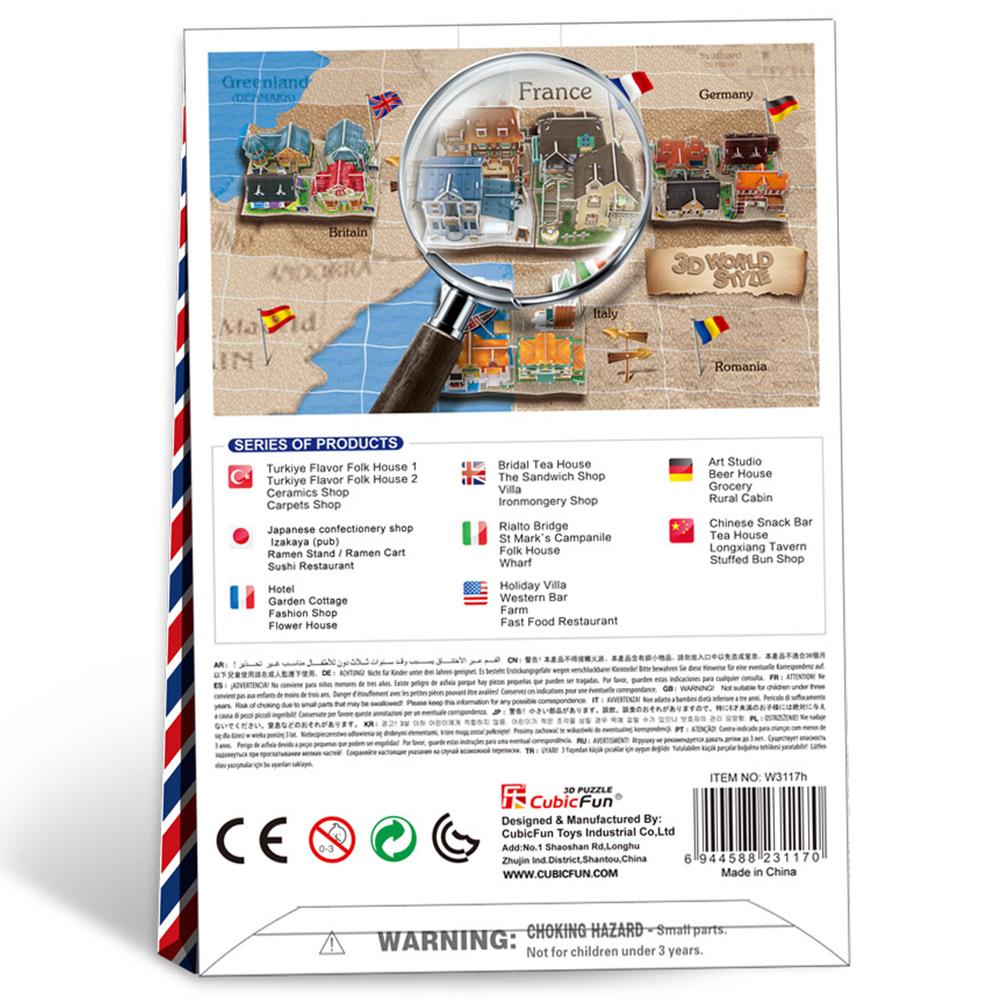 Cubic Fun 3D 32 Parça Puzzle Fransız Hoteli