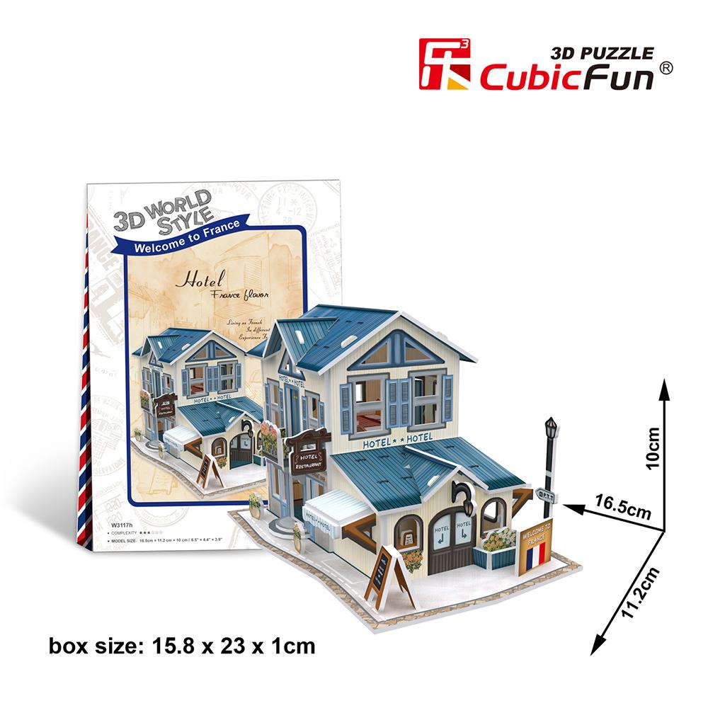 Cubic Fun 3D 32 Parça Puzzle Fransız Hoteli