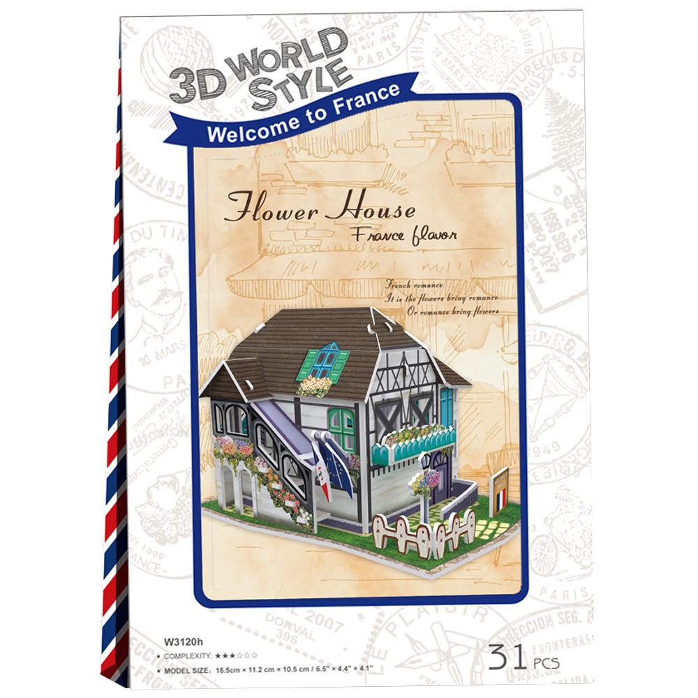 Cubic Fun 3D 31 Parça Puzzle Fransız Çiçek Evi