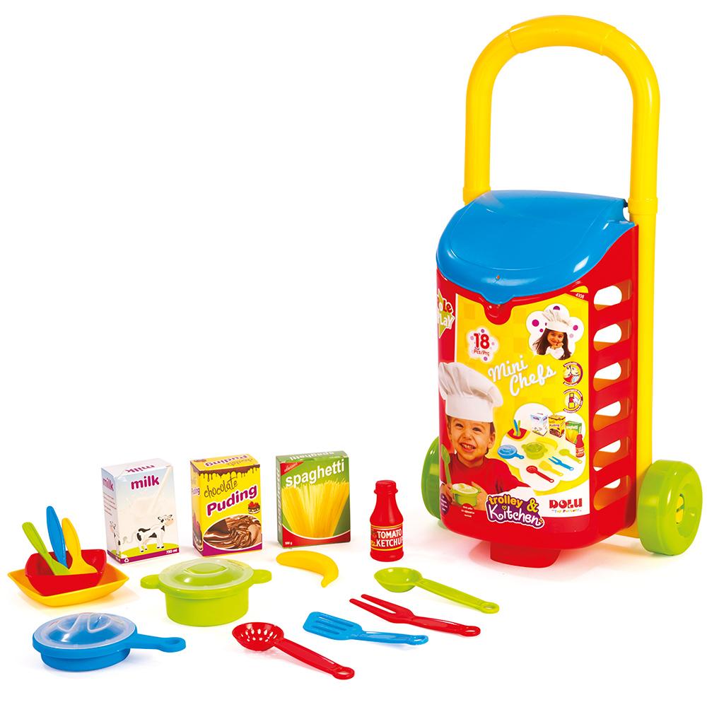 Dolu Plastik Çek Çek Araba Mutfak Seti