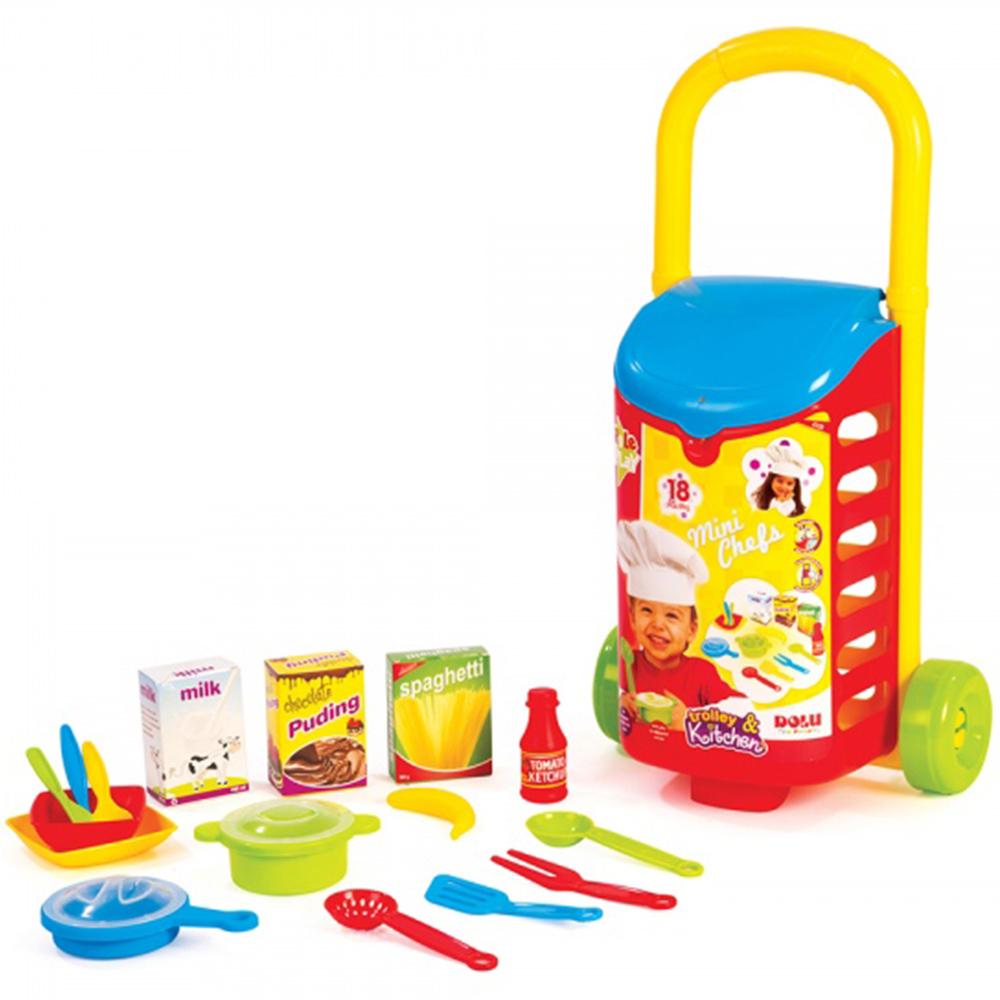 Dolu Plastik Çek Çek Araba Mutfak Seti