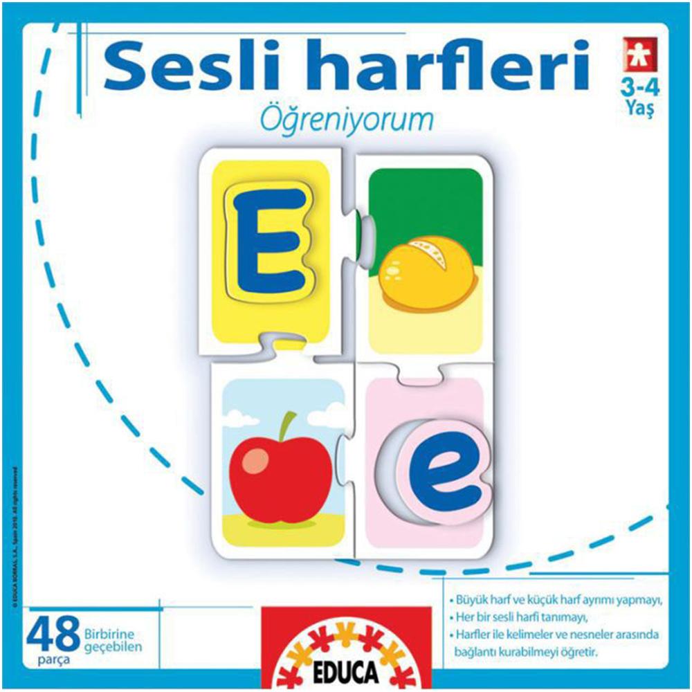 Educa Çocuk Puzzle Sesli Harfleri Öğreniyorum