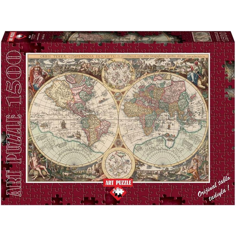 Art Puzzle 1500 Parça Puzzle Dünya Haritası