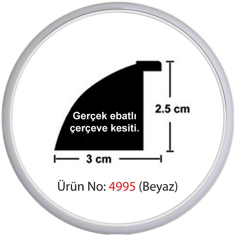 Heidi Daire Çerçeve Beyaz 3cm 4995