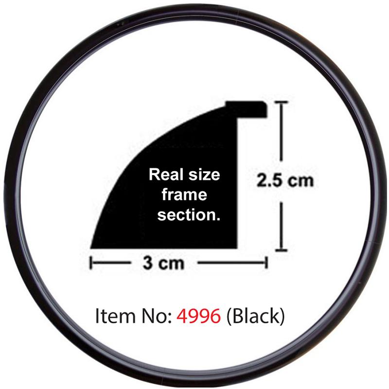 Heidi Daire Çerçeve Siyah 3cm 4996