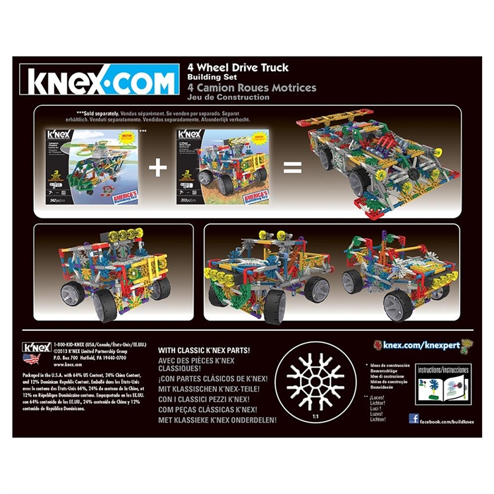 K'Nex 4 Çeker Kamyon (Motorlu) Building Set 11414 | Loco Poco Oyuncak